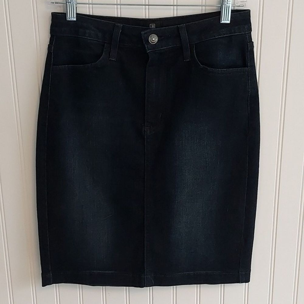Denim Sm Indigo Dark Wash Stretch Pencil Skirt Dark Academia Minimalist Chic